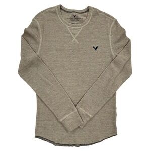 American Eagle Outfitters Mens Thermal Shirt Classic Fit Tan Small
